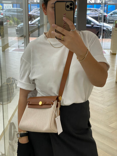 Hermes Mini Herbag 20 Gold/Canvas GHW