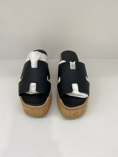 Hermes Eze 30 Wedge Sandal Black Size 37