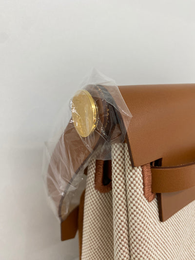 Hermes Mini Herbag 20 Gold/Canvas GHW