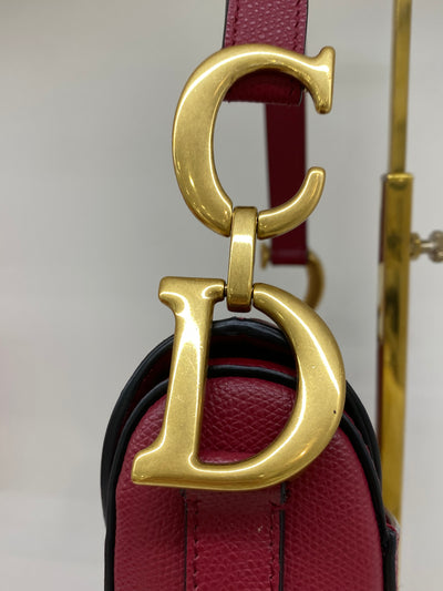 Christian Dior Saddle Bag Burgundy GHW