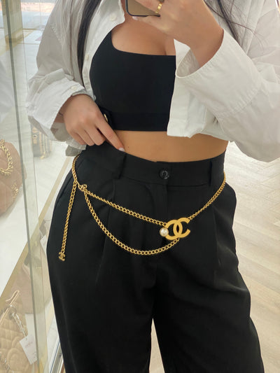 Chanel Gold & Pearl Belt