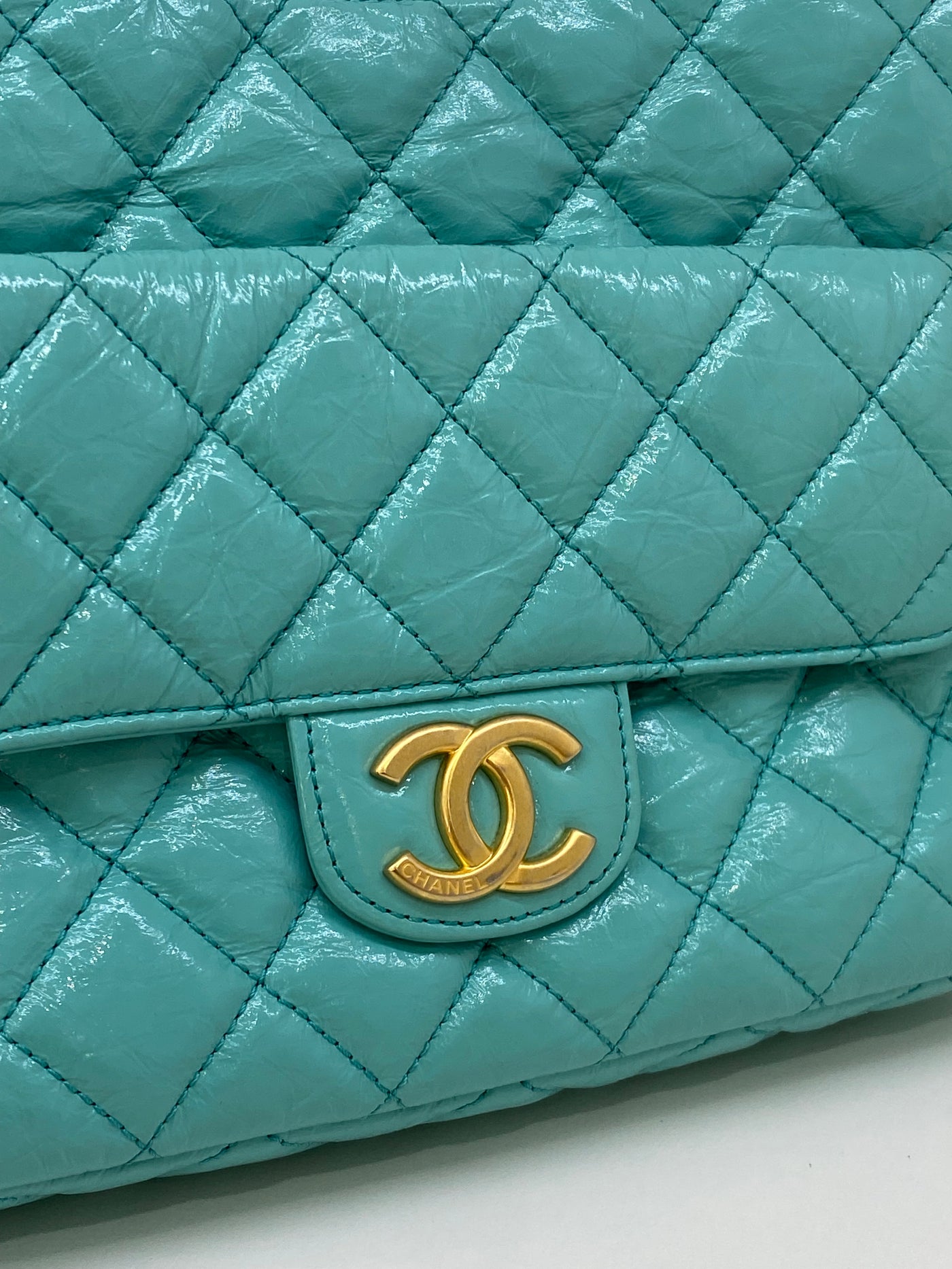 Chanel Hobo Chain Shoulder Bag Blue GHW