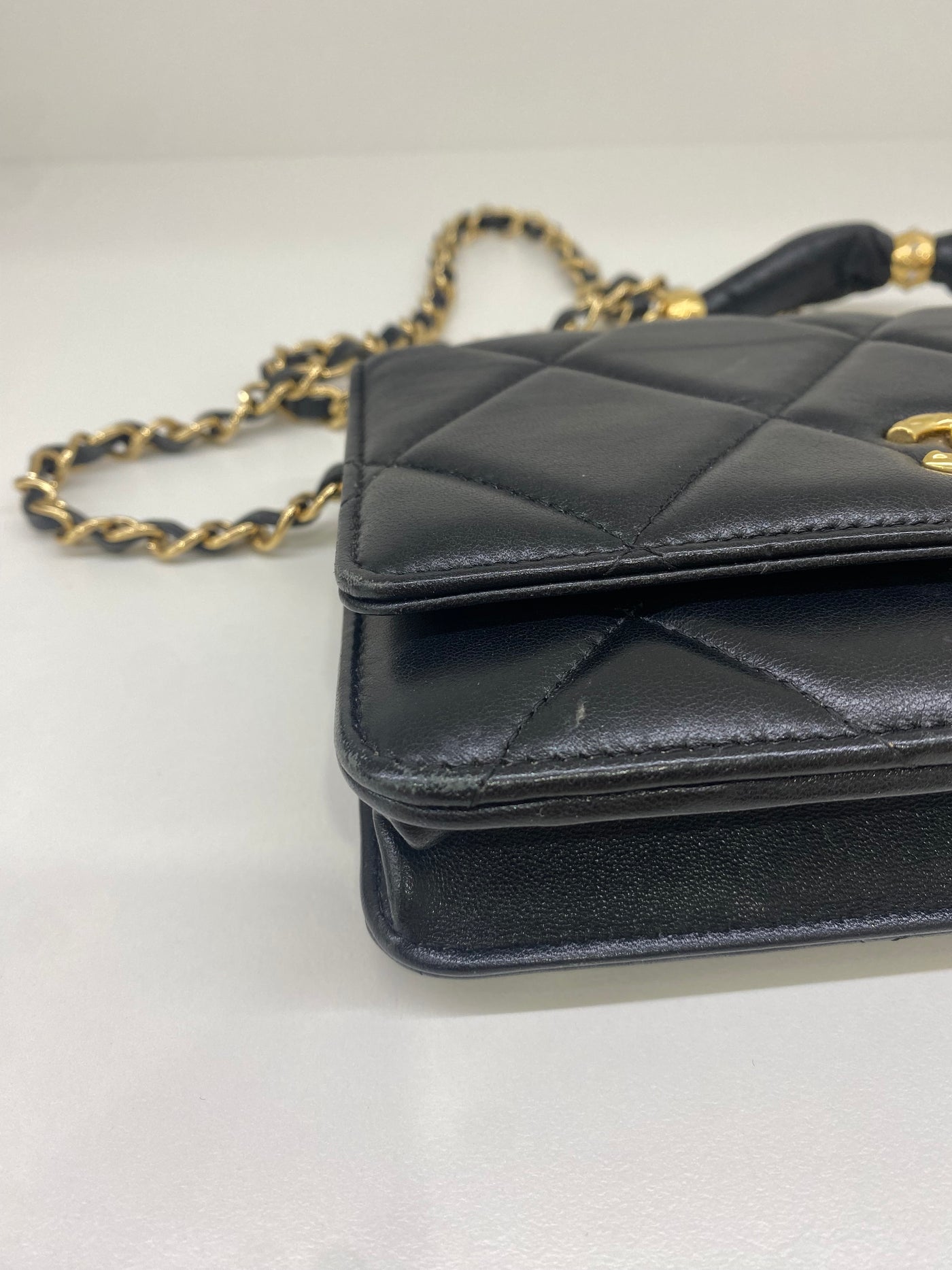 Chanel Black WOC Lambskin Strap Detail GHW