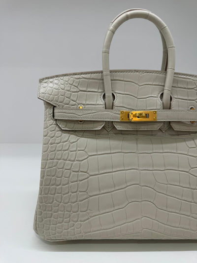 Hermes Birkin 25 Alligator Beton GHW