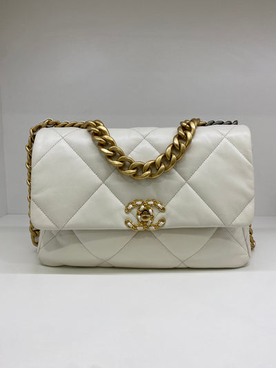 Chanel 19 Bag Large White