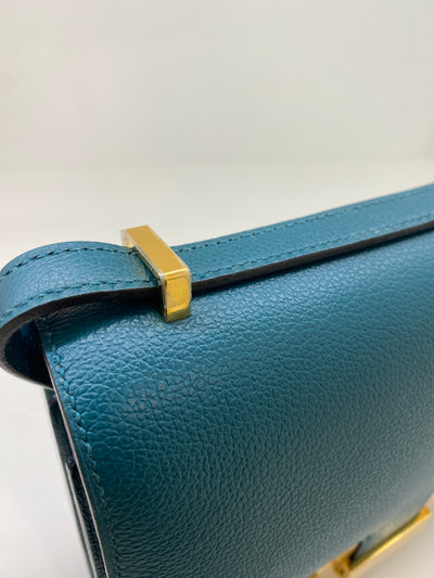 Hermes Mini Constance Vert Bosphorus GHW