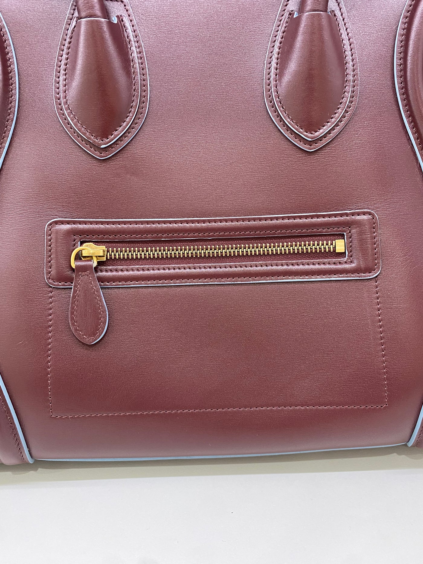 Celine Luggage Bag Burgundy