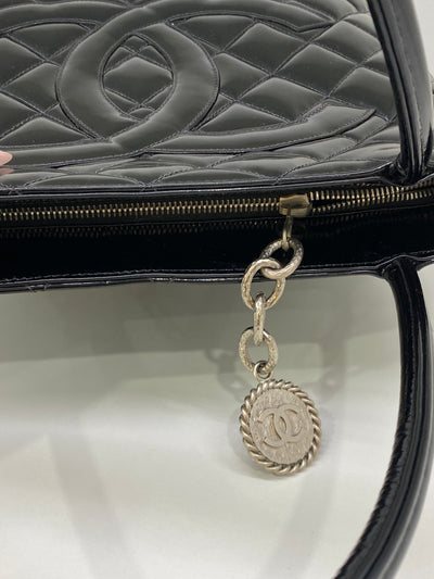 Chanel Medallion Patent Black Tote