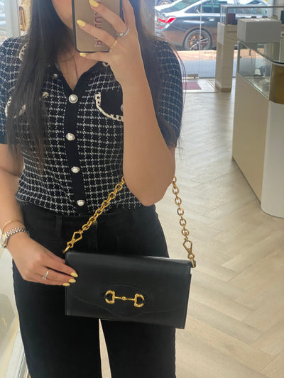 Gucci Horsebit Black Bag GHW