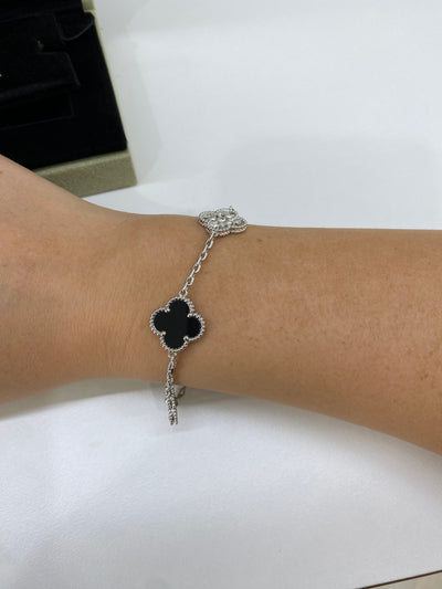 Van Cleef Arpels 5 Motif Bracelet - Onyx/ Diamond