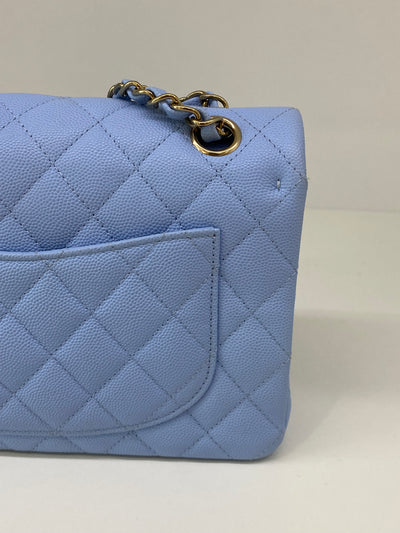 Chanel Small Classic Flap Blue CGHW