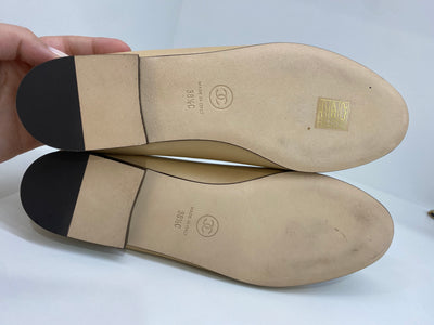 Chanel Ballet Flats Beige/Black Size 38.5C