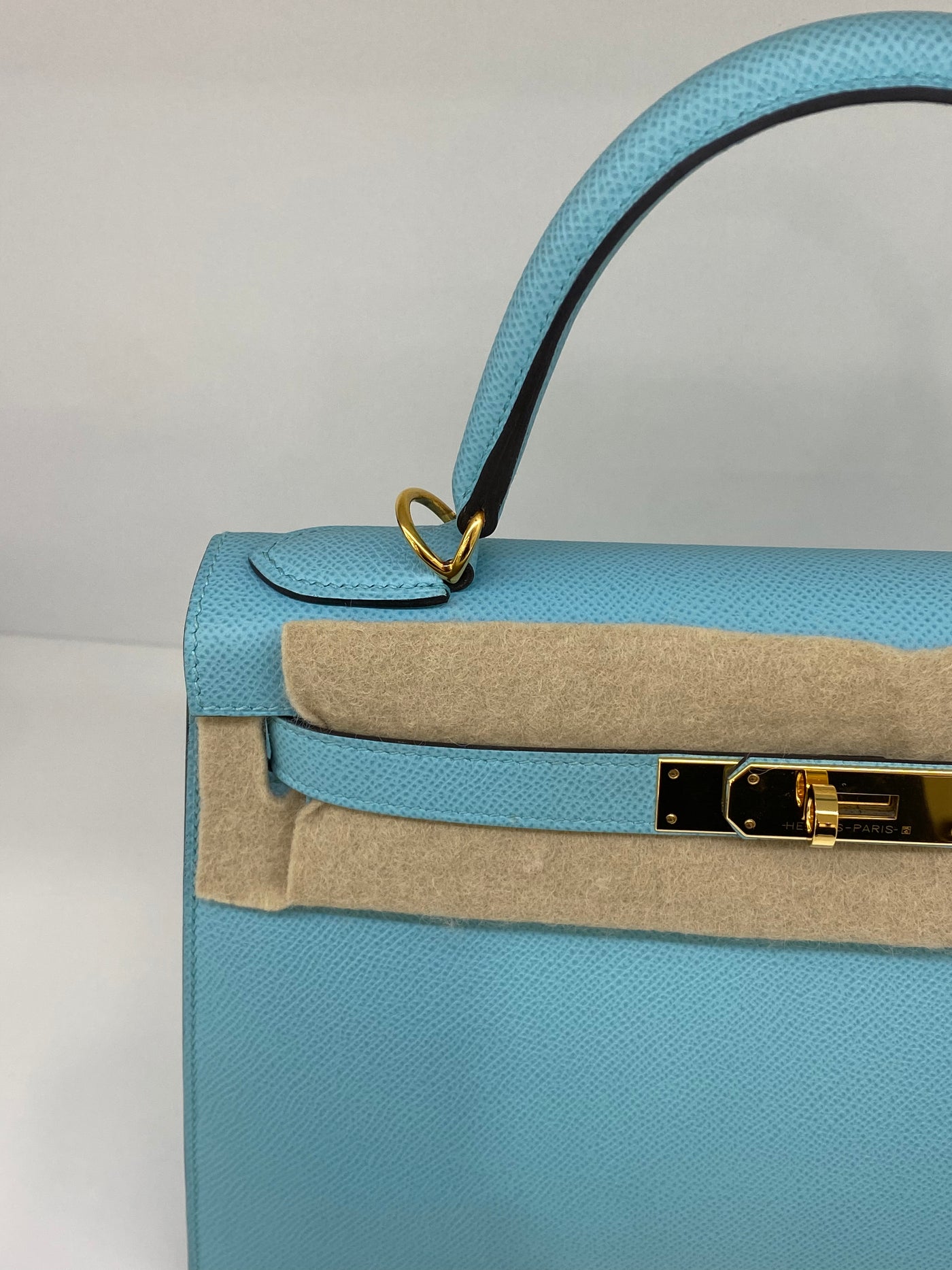 Hermes Kelly 28 Blue Atoll - Y Stamp GHW