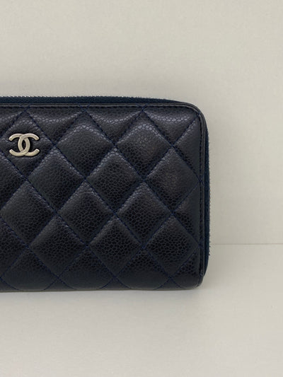 Chanel Wallet Navy Caviar SHW