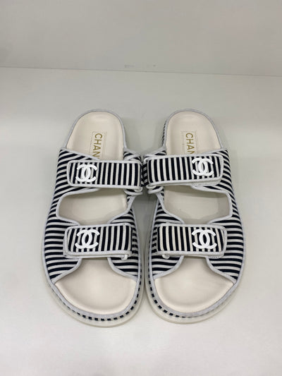 Chanel Dad Sandals Stripe Size 38