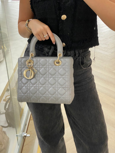 Christian Dior Lady Dior Medium Silver SHW