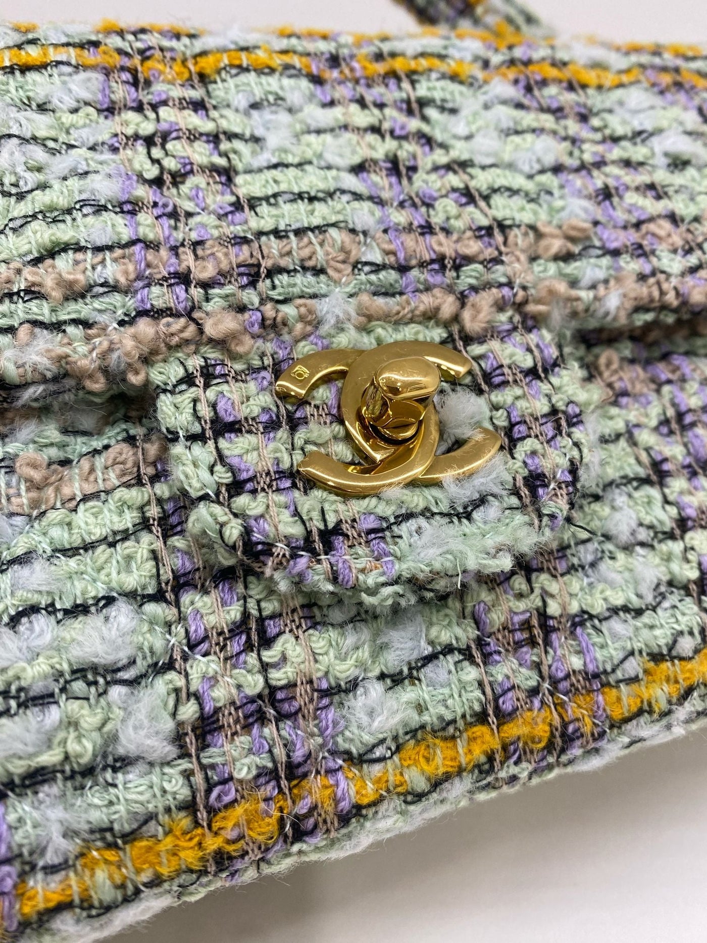 Chanel Vintage Tweed Flap Top Handle