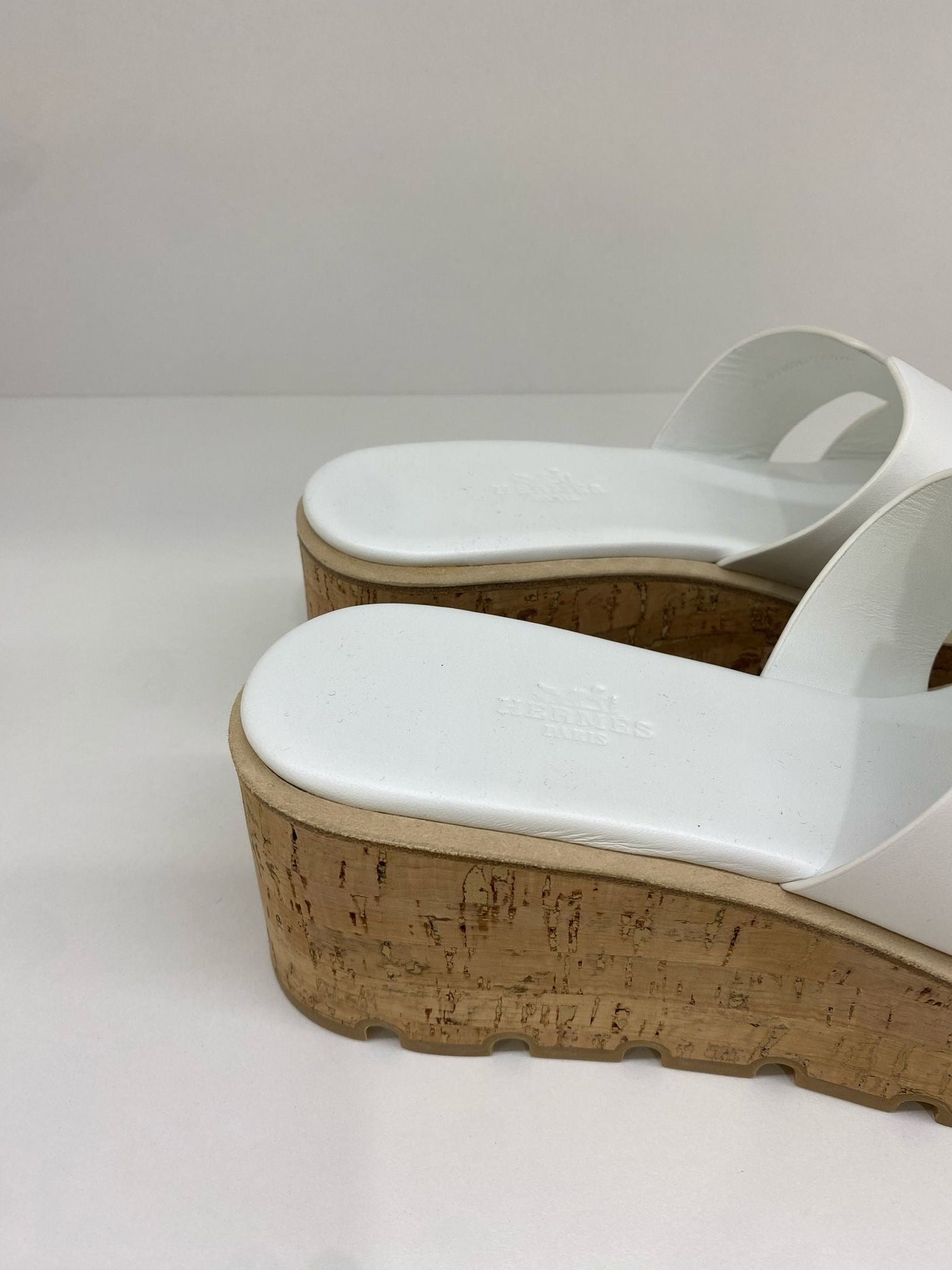 Hermes Eze 30 Heel Wedge White Size 37