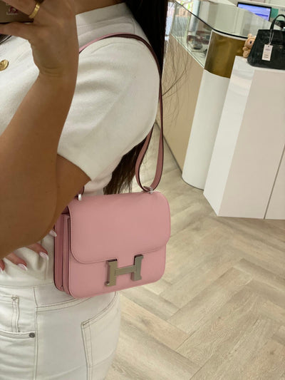 Hermes Mini Constance Rose Sakura PHW