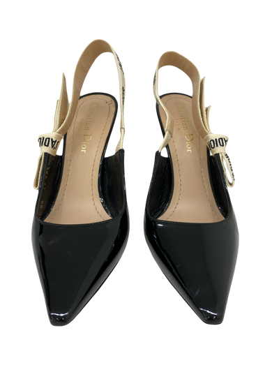 Dior J'Adior Slingback Pump Patent Black Size 35.5