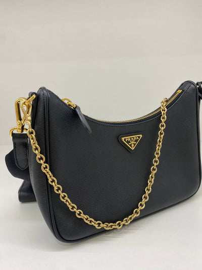 Prada Leather Re Edition Black GHW