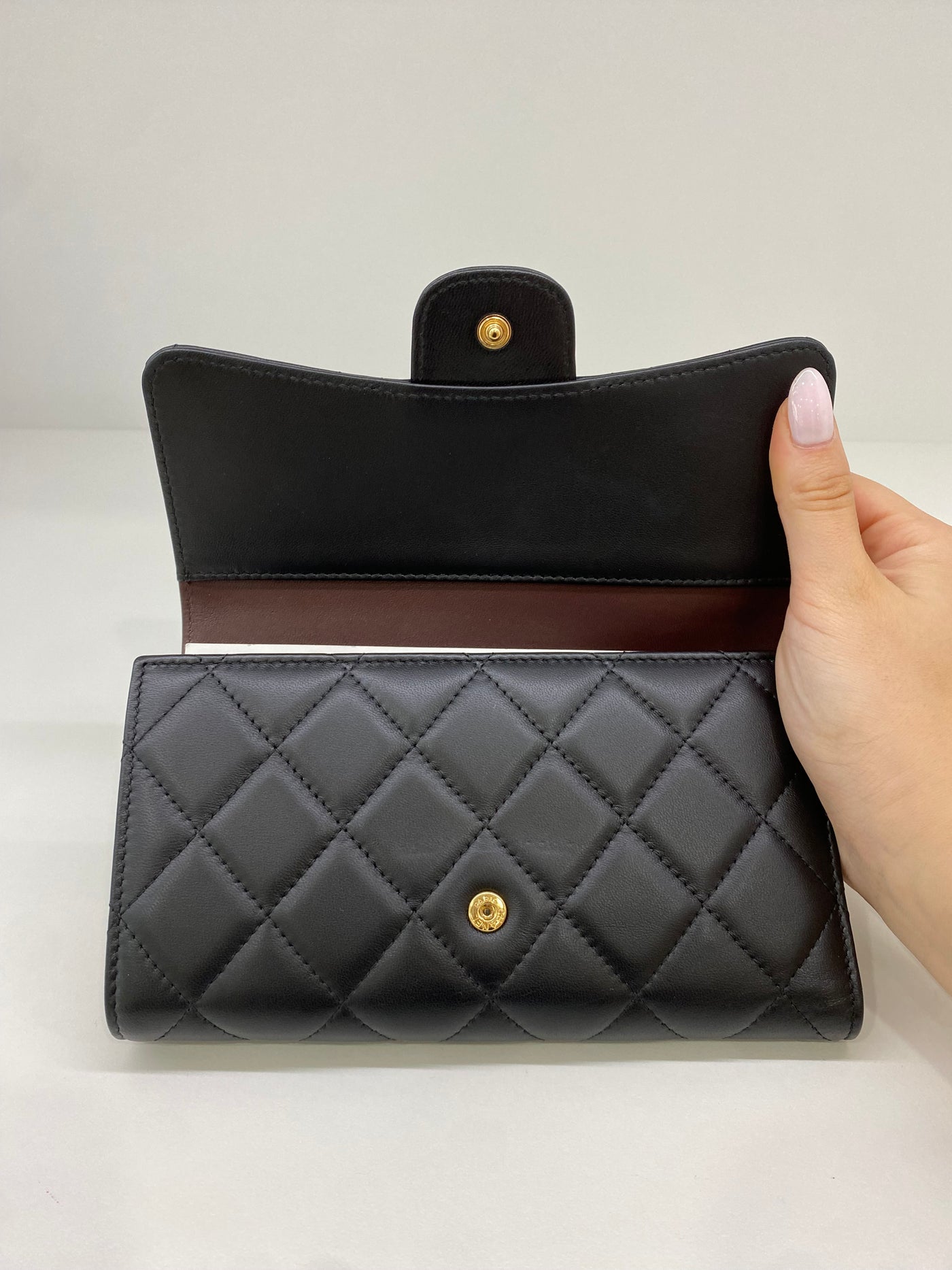 Chanel Classic Flap Wallet Black Lambskin GHW