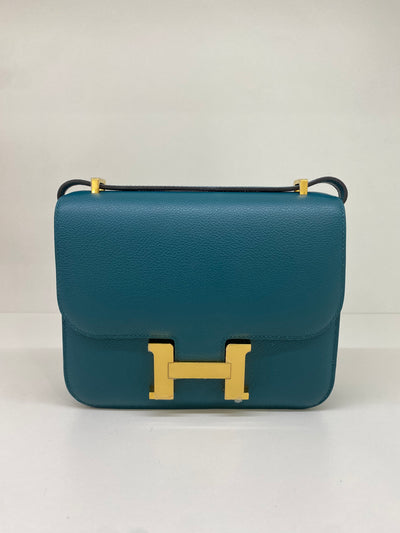 Hermes Mini Constance Vert Bosphorus GHW