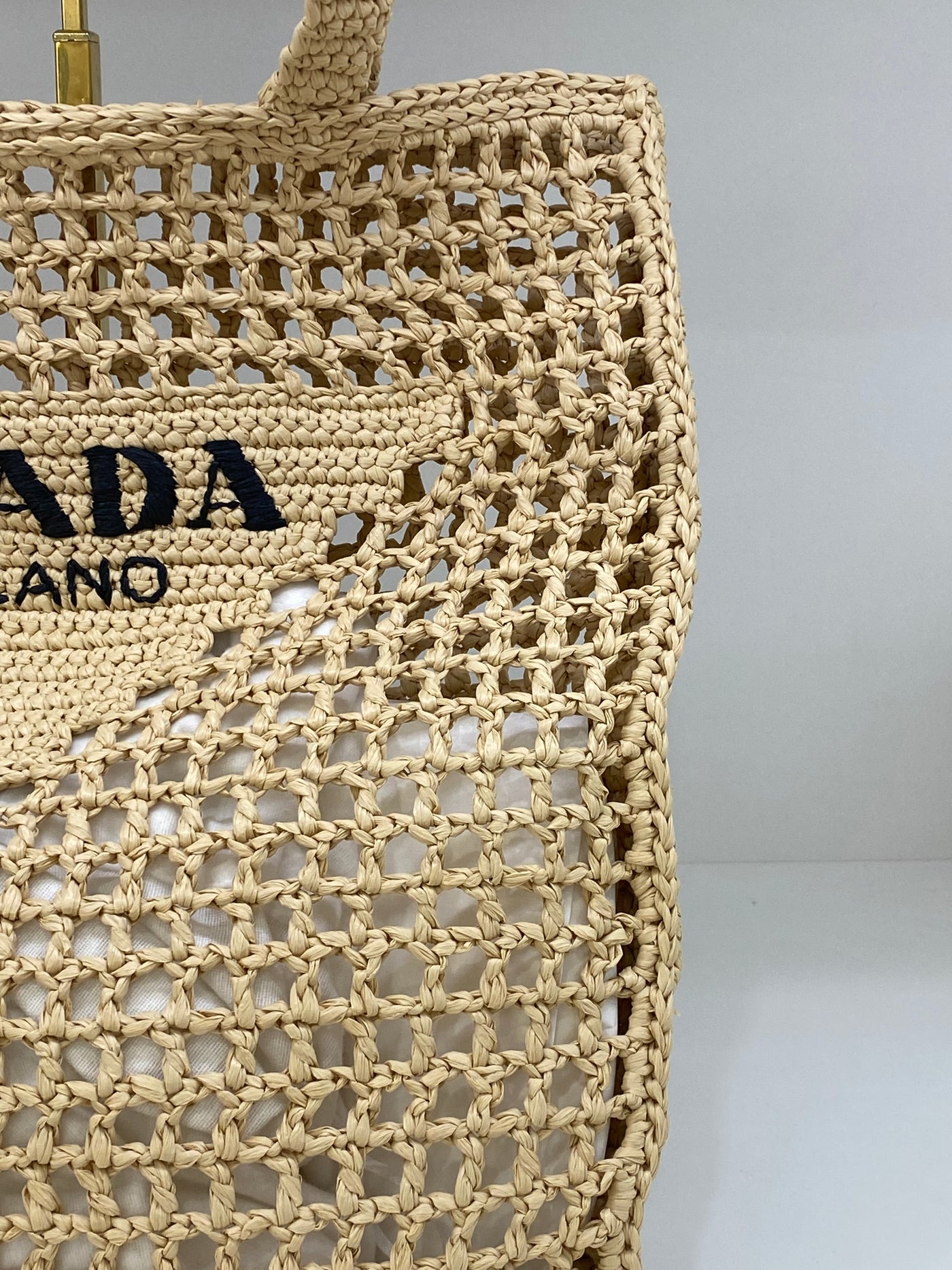 Prada Raffia Tote Bag Natural