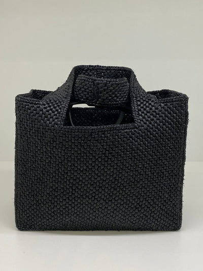 Loewe Font Tote Raffia Small Black