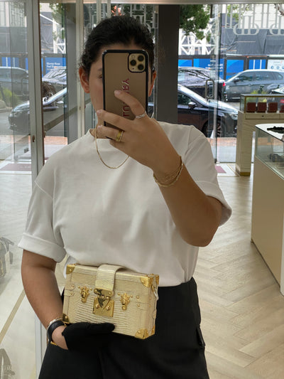 Louis Vuitton Petite Malle Lizard Gold