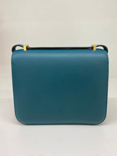 Hermes Mini Constance Vert Bosphorus GHW