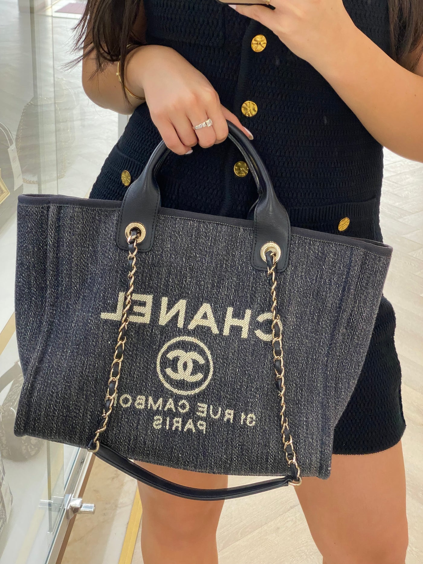 Chanel Deauville Dark Denim Small CGHW