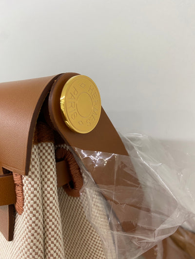 Hermes Mini Herbag 20 Gold/Canvas GHW