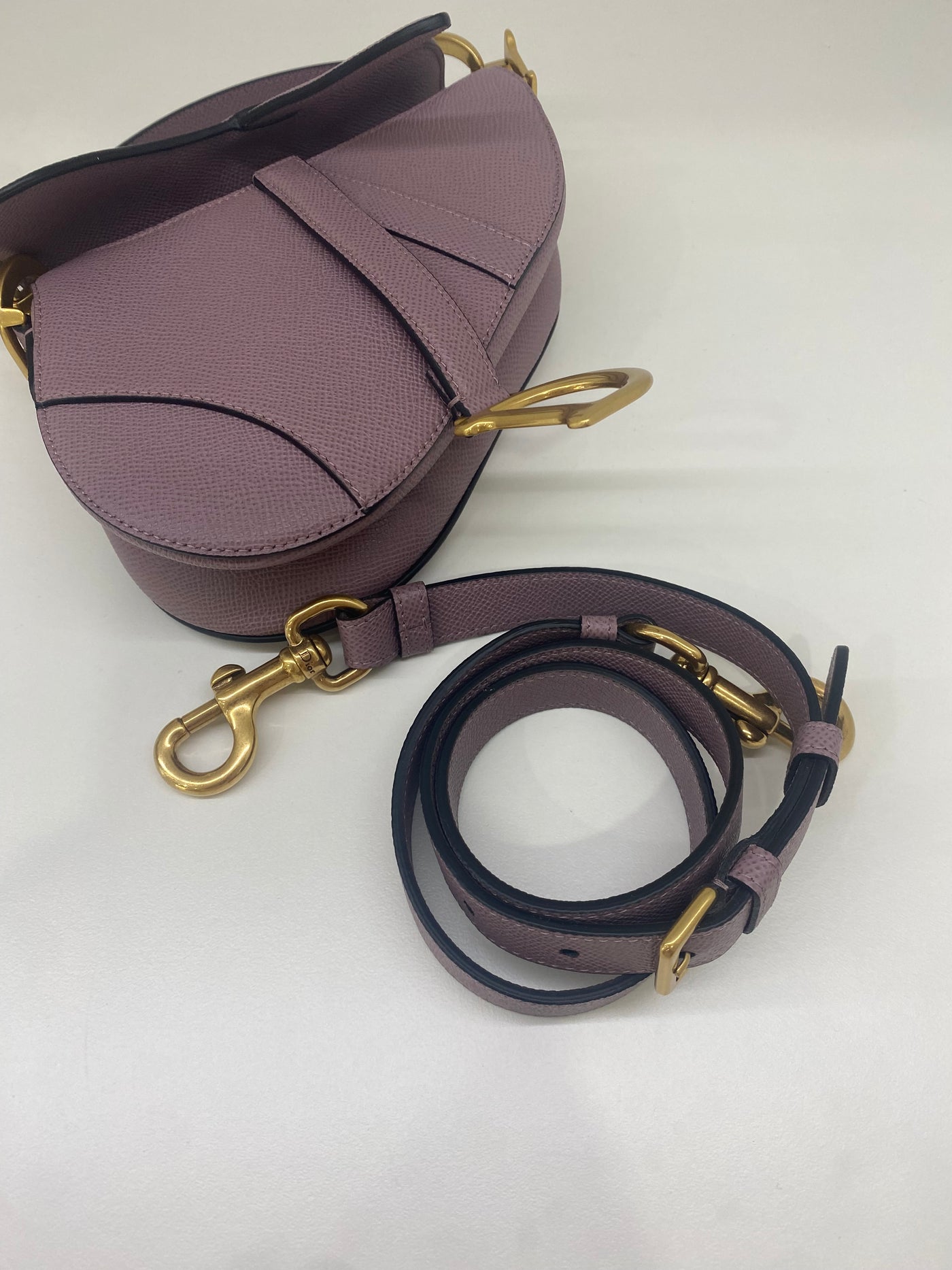 Christian Dior Mini Saddle Purple GHW