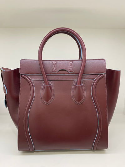 Celine Luggage Bag Burgundy