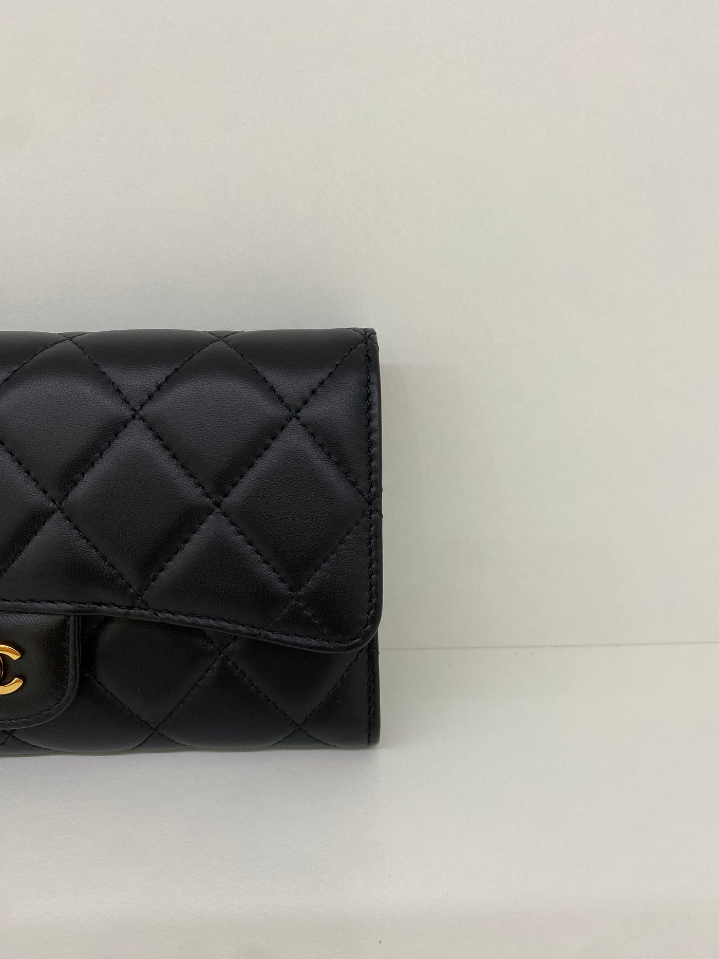 Chanel Classic Flap Wallet Black Lambskin GHW