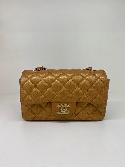 Chanel Classic Flap Mini Gold Metallic Caviar GHW