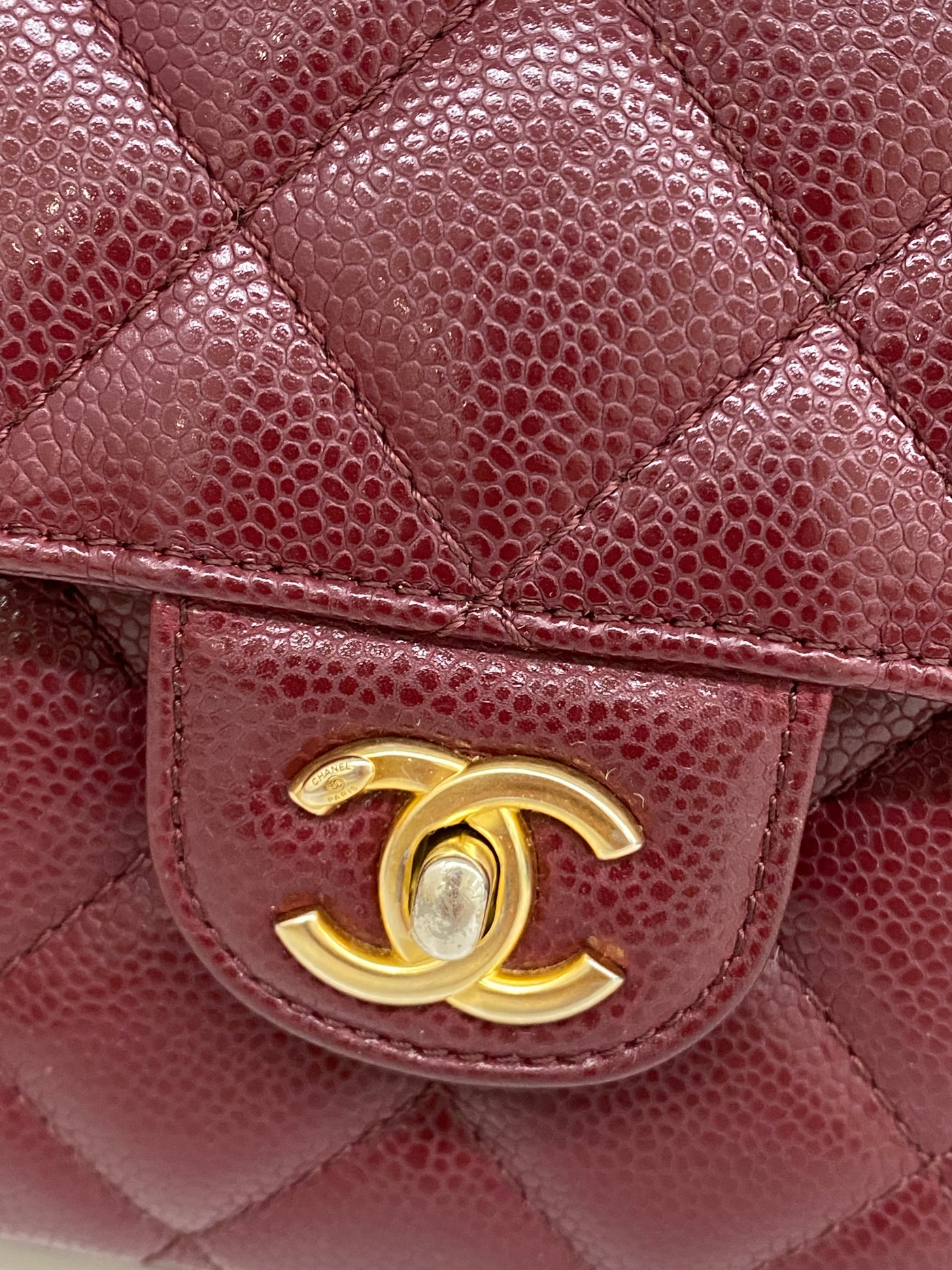 Chanel Small Flap Burgundy Caviar GHW