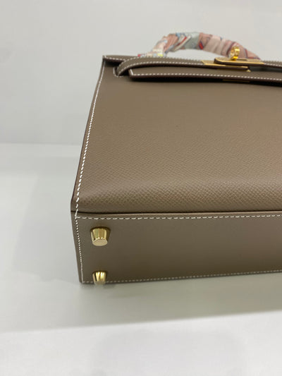 Hermes Kelly 28 Sellier Epsom Etoupe GHW