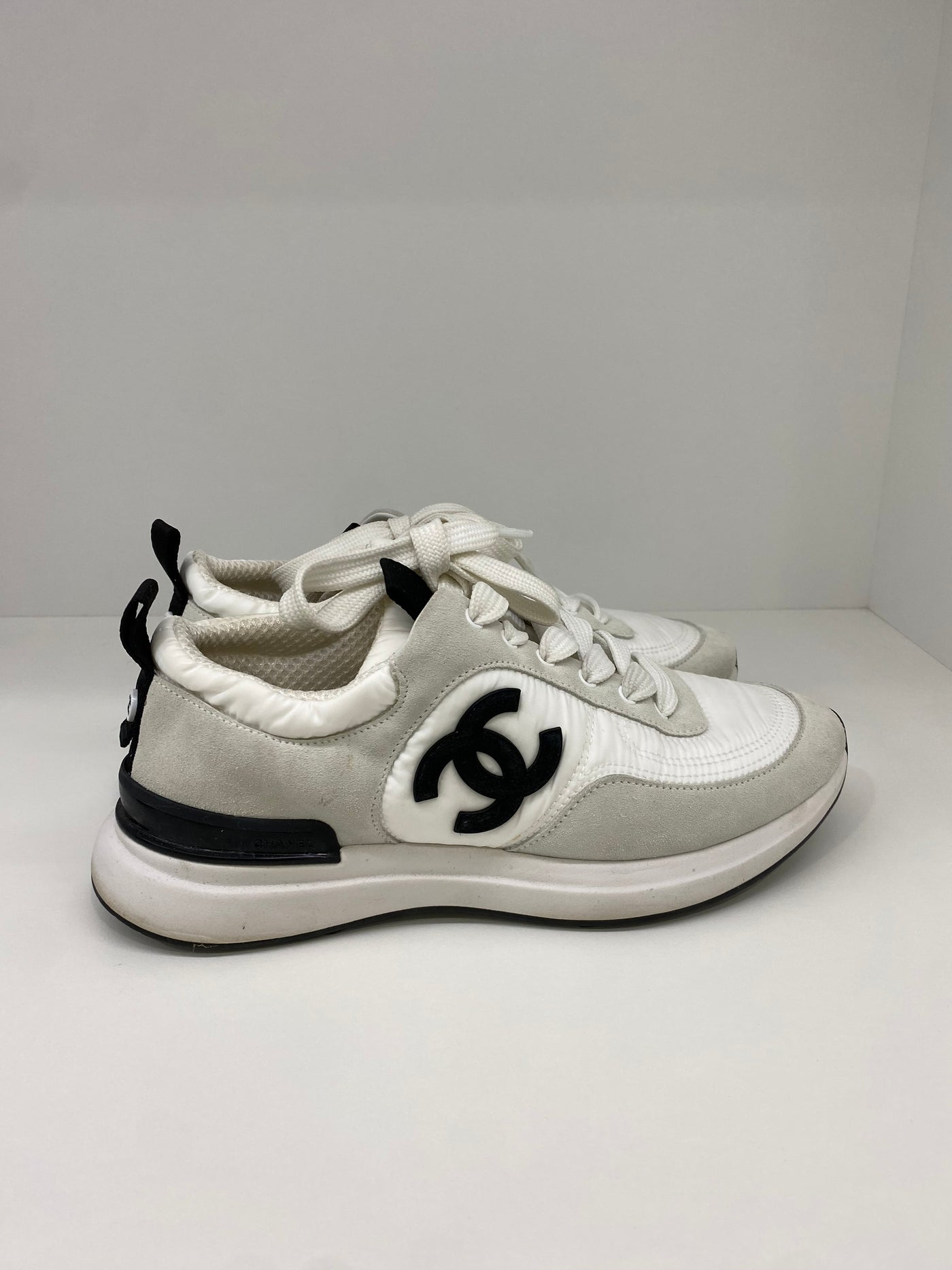 Chanel White & Black Sneakers Size 36.5