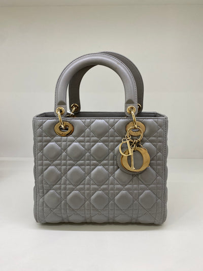 Christian Dior Lady Dior Medium Silver SHW