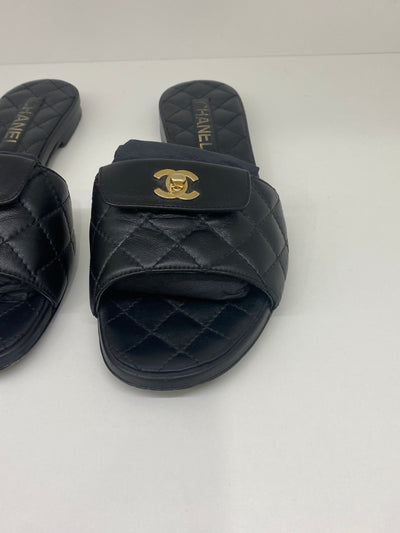 Chanel Turnlock Slides Size 39C