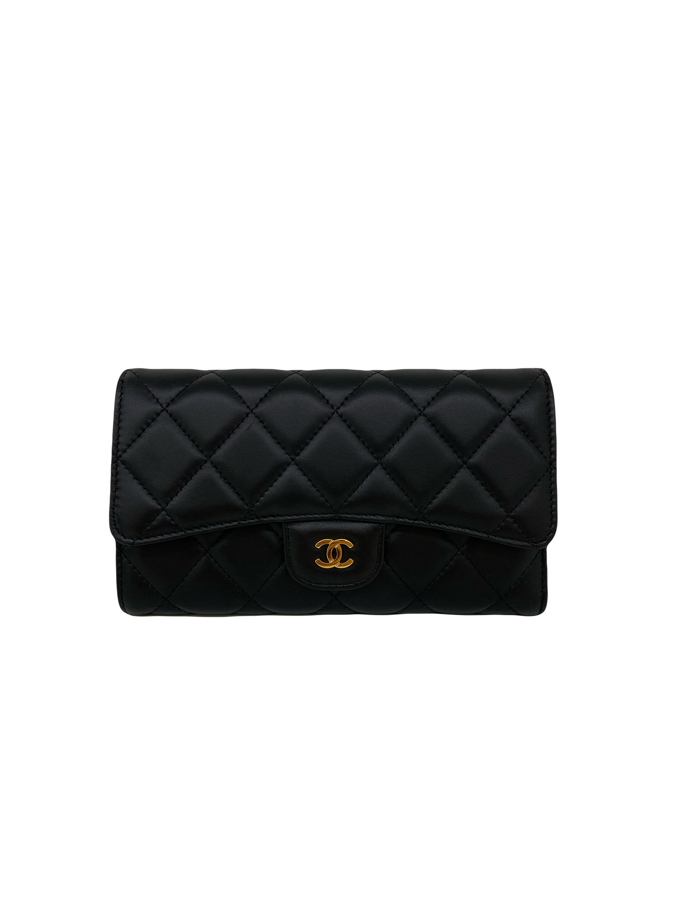 Chanel Classic Flap Wallet Black Lambskin GHW