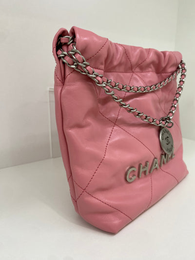 Chanel 22 Mini Pink SHW (microchipped)