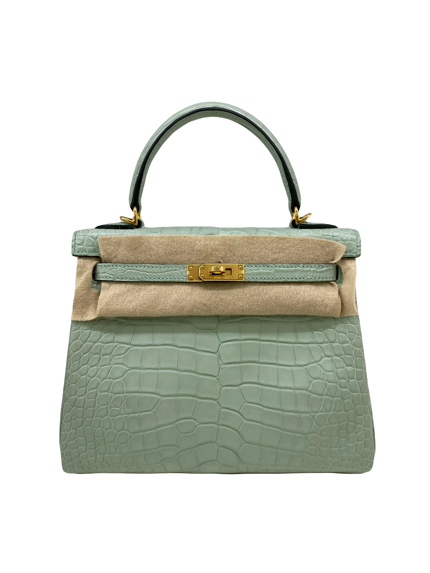 Hermes Kelly 25 Alligator Mississippiensis Retourne GHW Vert D'eau