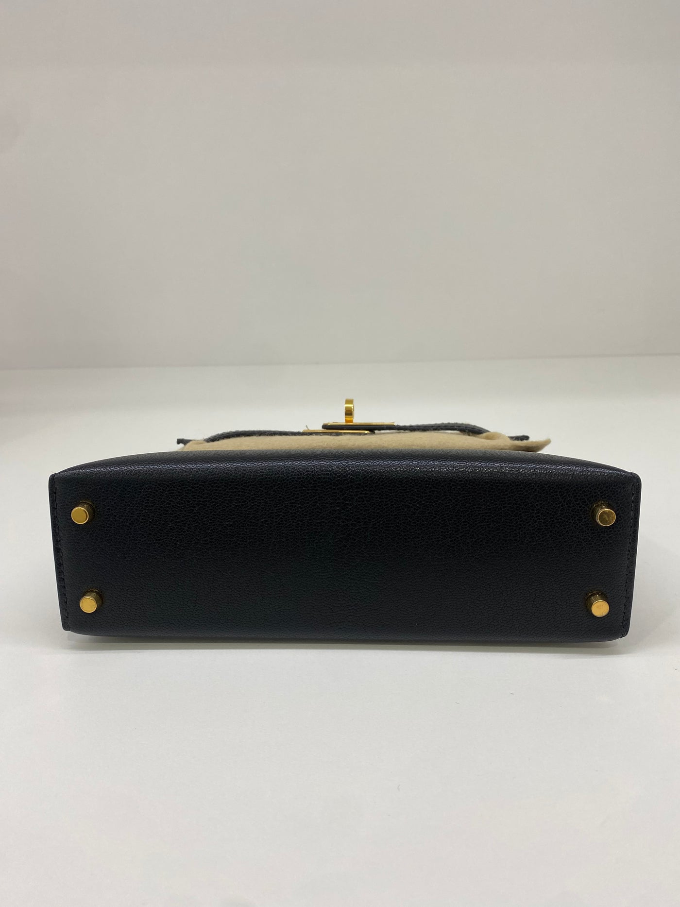 Hermes Mini Kelly Black -Z Stamp Chevre GHW