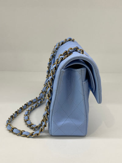 Chanel Small Classic Flap Blue CGHW