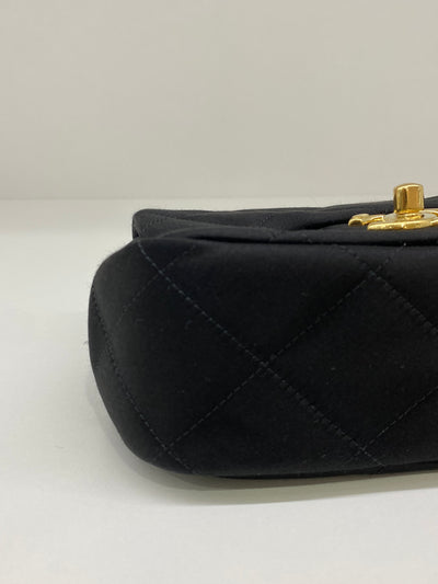 Chanel Classic Flap Square Mini Black Satin GHW