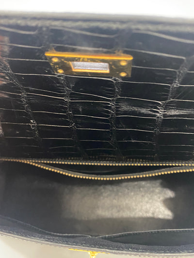 Hermes Kelly 32 Black Alligator GHW (1994)