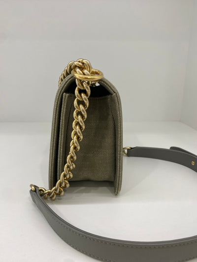 Chanel Denim Boy Bag Olive GHW Medium